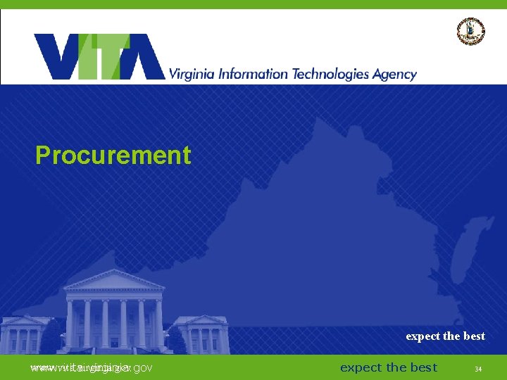 Procurement expect the best www. vita. virginia. gov expect the best 34 34 