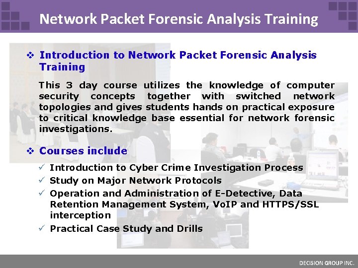 Network Packet Forensic Analysis Training v Introduction to Network Packet Forensic Analysis Training This