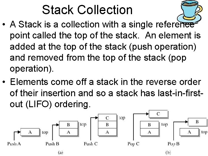 Stack Collection Index Based Set Collection A Bag is a general collection