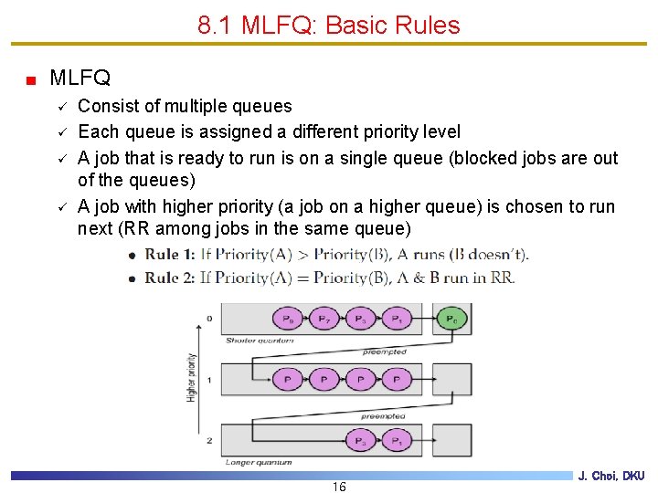 8. 1 MLFQ: Basic Rules MLFQ ü ü Consist of multiple queues Each queue