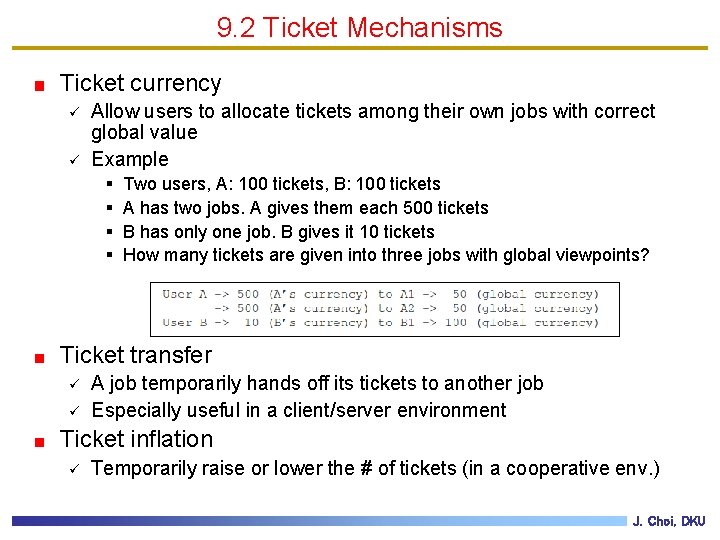 9. 2 Ticket Mechanisms Ticket currency ü ü Allow users to allocate tickets among