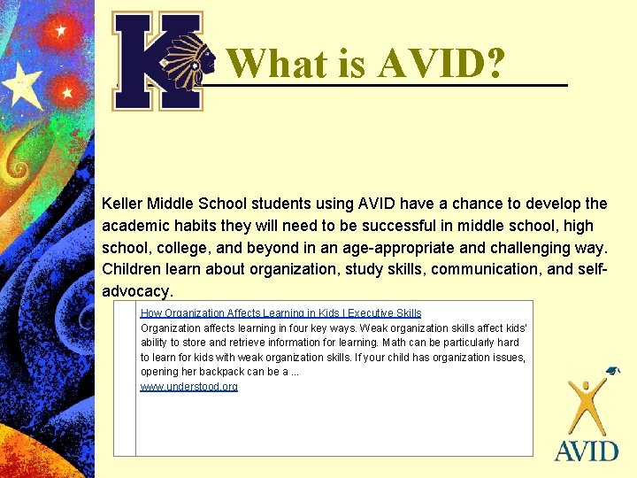 What is AVID? Keller Middle School students using AVID have a chance to develop