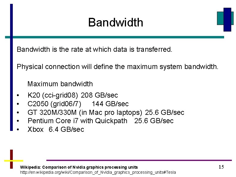 Bandwidth is the rate at which data is transferred. Physical connection will define the