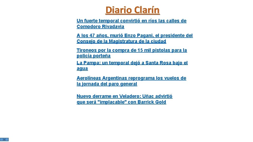 Diario Clarín Un fuerte temporal convirtió en ríos las calles de Comodoro Rivadavia A