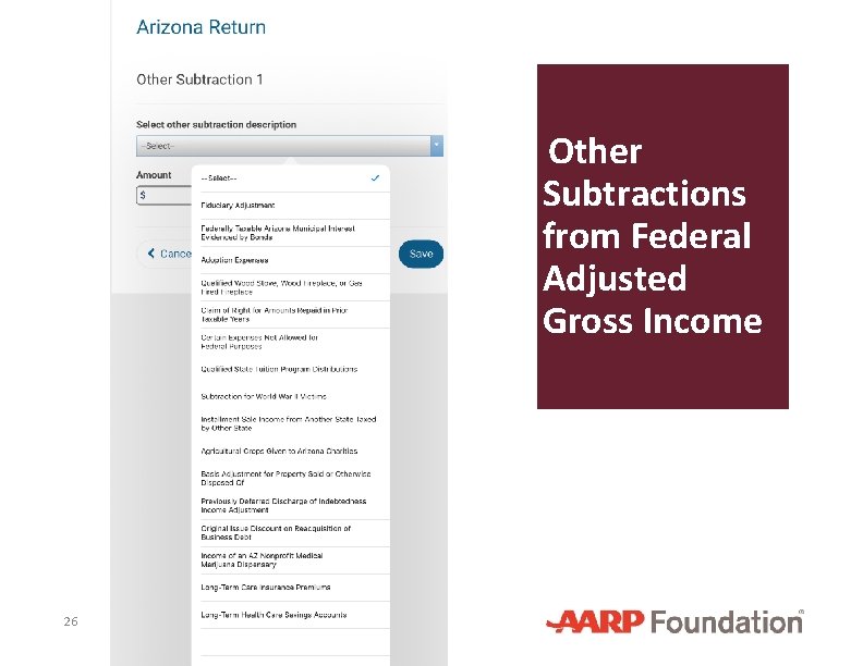 Other Subtractions from Federal Adjusted Gross Income 26 