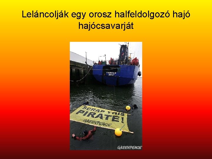 Leláncolják egy orosz halfeldolgozó hajócsavarját 