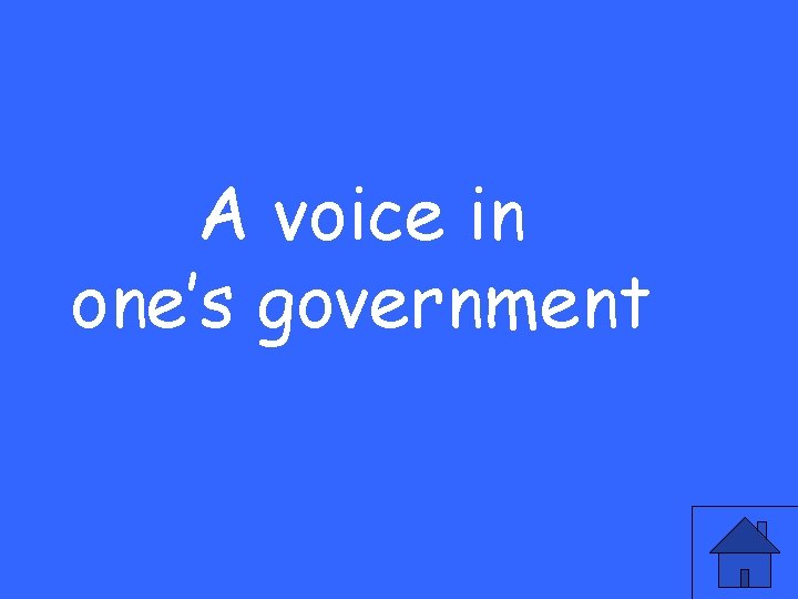 A voice in one’s government 