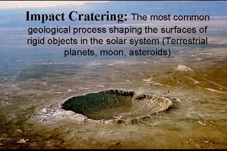 Impact Cratering: The most common geological process shaping the surfaces of rigid objects in