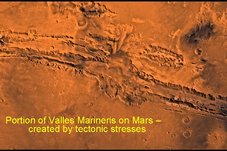 Portion of Valles Marineris on Mars – created by tectonic stresses 