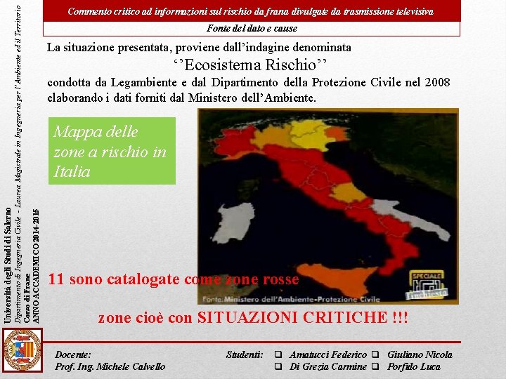 Dipartimento di Ingegneria Civile - Laurea Magistrale in Ingegneria per l’Ambiente ed il Territorio