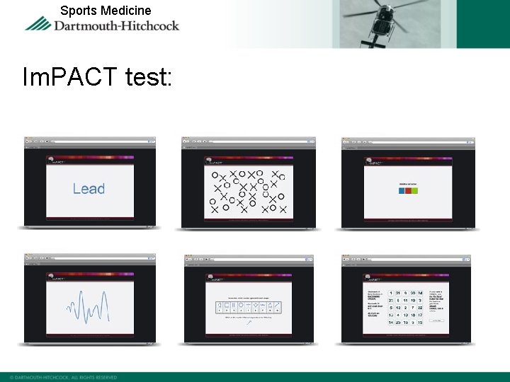 Sports Medicine Im. PACT test: 