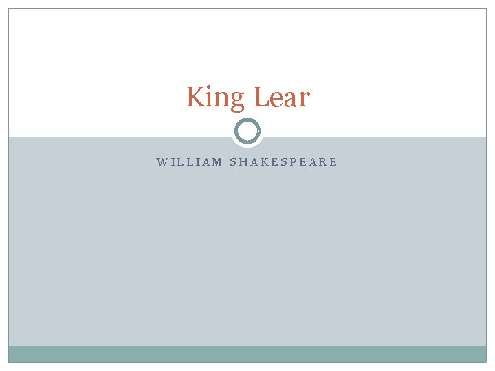 King Lear WILLIAM SHAKESPEARE 