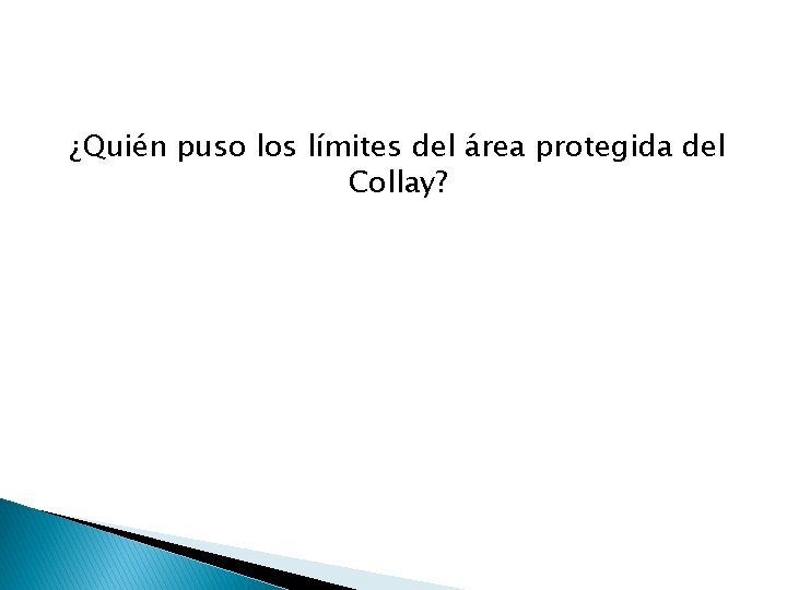 ¿Quién puso los límites del área protegida del Collay? 