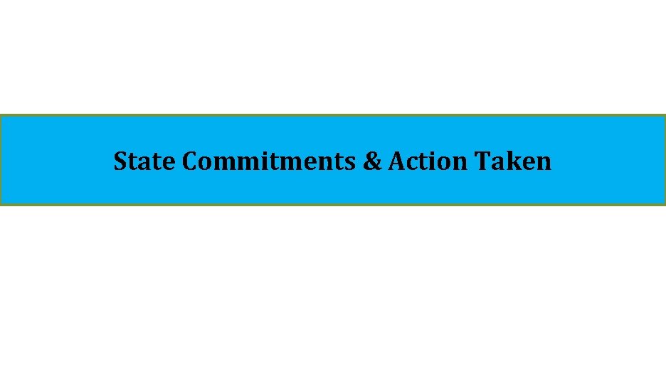 State Commitments & Action Taken 