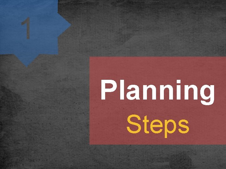 Planning Steps 