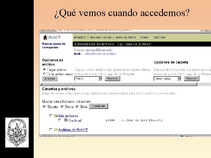 ¿Qué vemos cuando accedemos? 