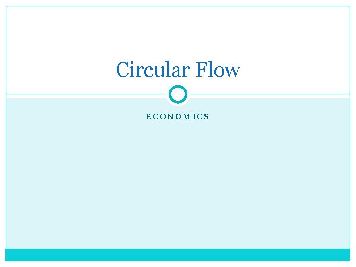 Circular Flow ECONOMICS 