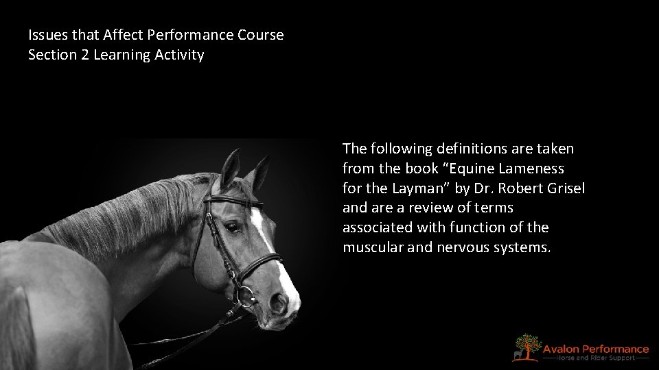 Issues that Affect Performance Course Section 2 Learning
