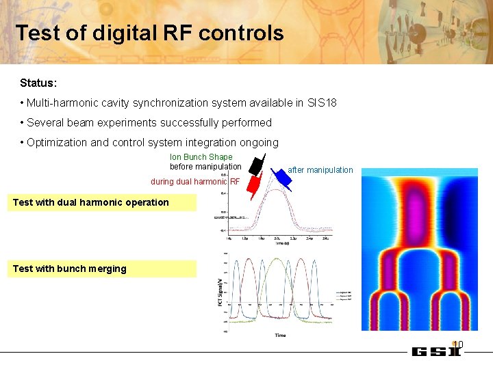Test of digital RF controls Status: • Multi-harmonic cavity synchronization system available in SIS