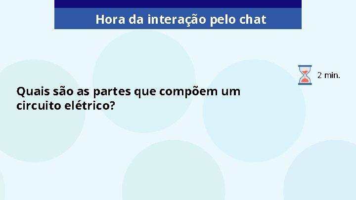 Hora da interação pelo chat 2 min. Quais são as partes que compõem um