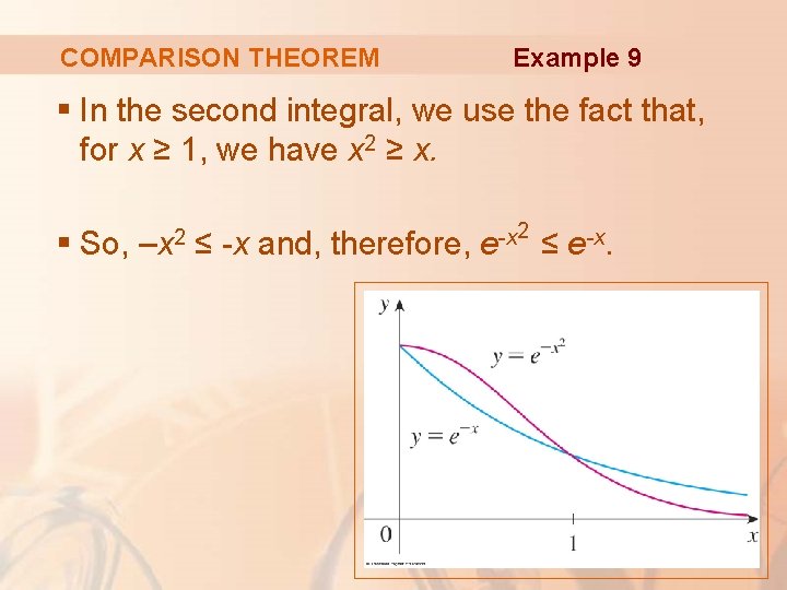 COMPARISON THEOREM Example 9 § In the second integral, we use the fact that,