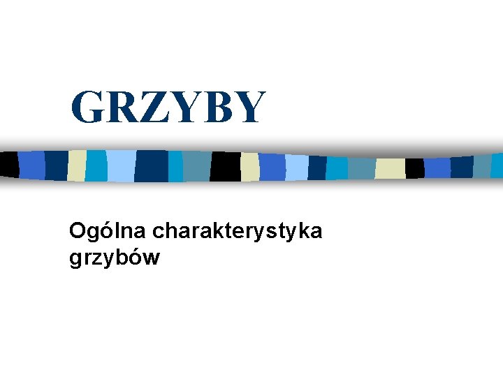 GRZYBY Ogólna charakterystyka grzybów 