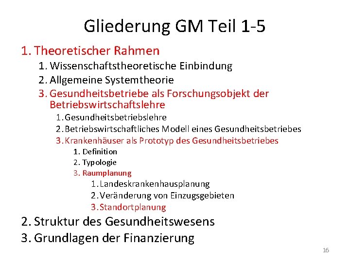 Gliederung GM Teil 1 -5 1. Theoretischer Rahmen 1. Wissenschaftstheoretische Einbindung 2. Allgemeine Systemtheorie