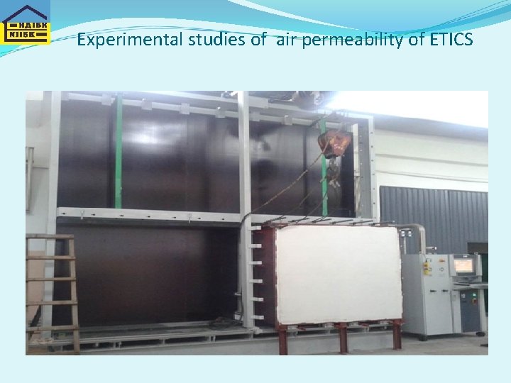 Experimental studies of air permeability of ETICS 