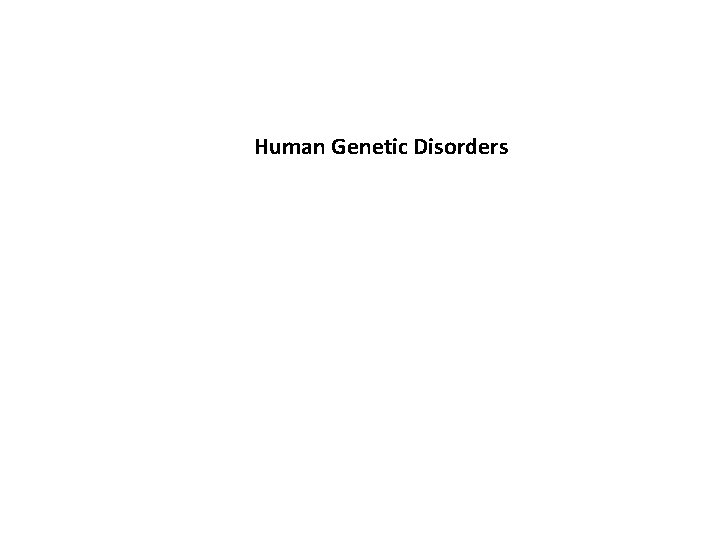 Human Genetic Disorders 