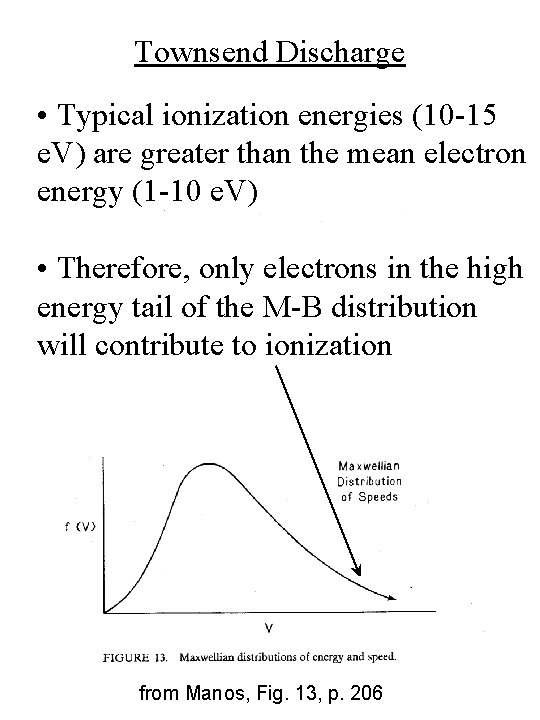 Townsend Discharge • Typical ionization energies (10 -15 e. V) are greater than the