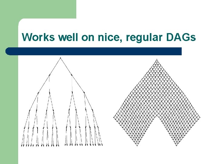 Works well on nice, regular DAGs Works well on nice, regular DAGs