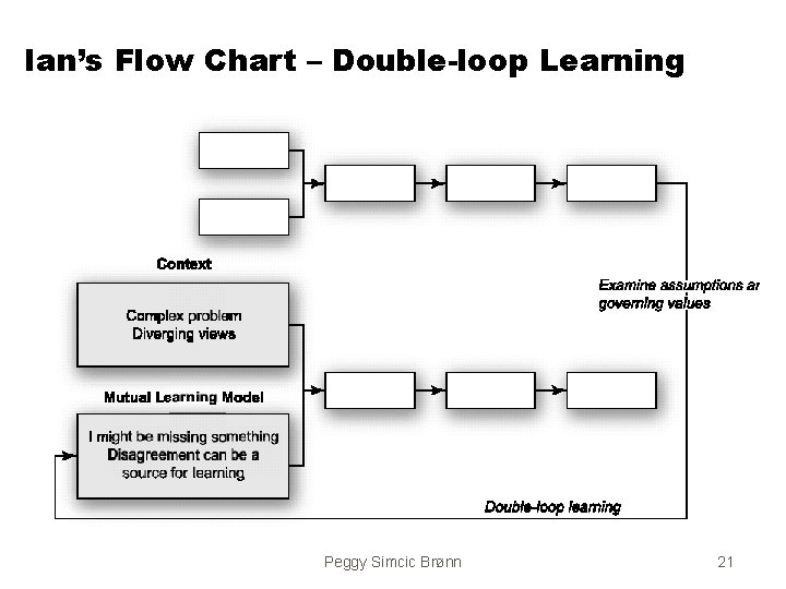 Ian’s Flow Chart – Double-loop Learning Peggy Simcic Brønn 21 