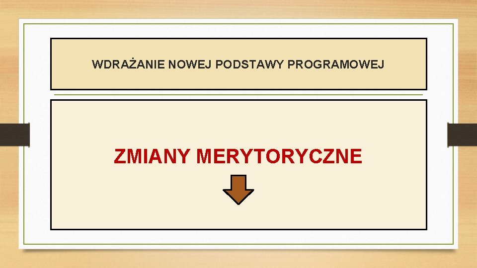 WDRAŻANIE NOWEJ PODSTAWY PROGRAMOWEJ ZMIANY MERYTORYCZNE 