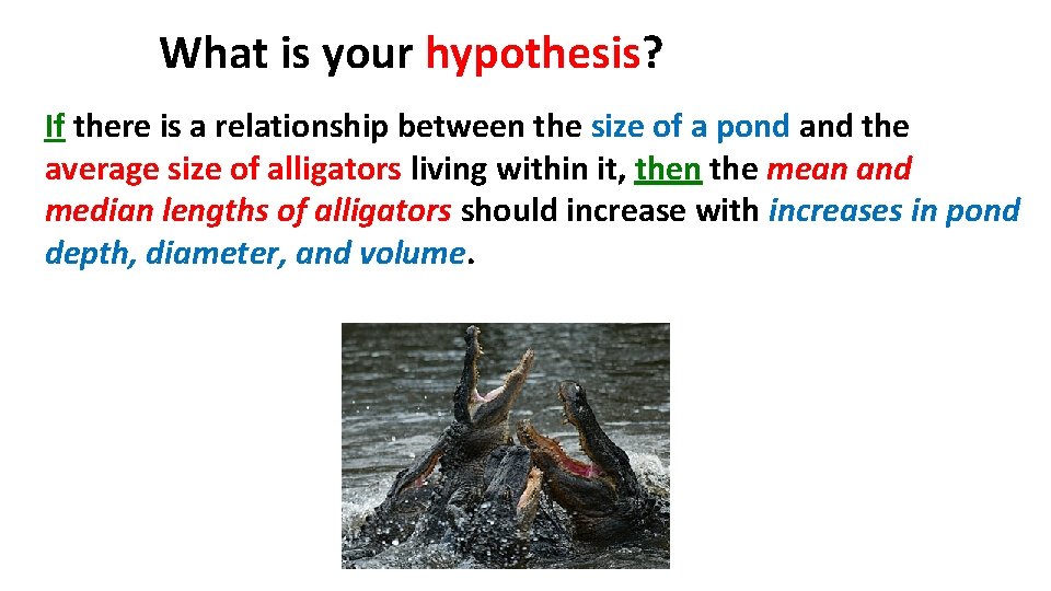 What is your hypothesis? If there is a relationship between the size of a