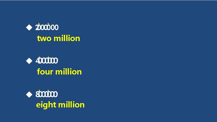  20' 00 two million ' 000 ' 00 40 four million ' 000