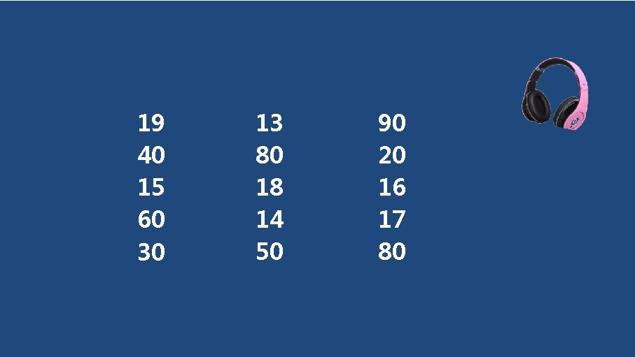 19 40 15 60 30 13 80 18 14 50 90 20 16 17