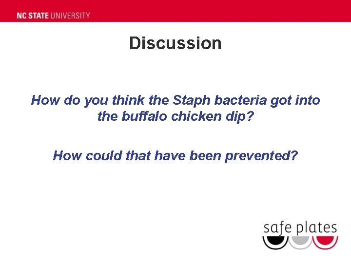 Discussion How do you think the Staph bacteria got into the buffalo chicken dip?