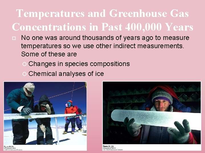 Temperatures and Greenhouse Gas Concentrations in Past 400, 000 Years No one was around