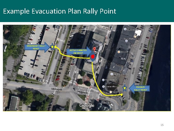 Example Evacuation Plan Rally Point SECONDARY RALLY POINT ACTIVE SHOOTER INCIDENT PRIMARY RALLY POINT