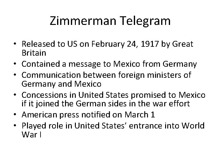 Zimmerman Telegram • Released to US on February 24, 1917 by Great Britain •