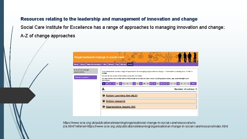 Resources relating to the leadership and management of innovation and change Social Care Institute Resources relating to the leadership and management of innovation and change Social Care Institute