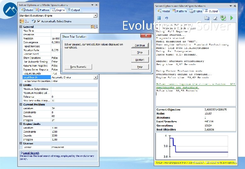 Evolutionary Solver BØK 710 OPERASJONSANALYTISKE EMNER Rasmussen 99 