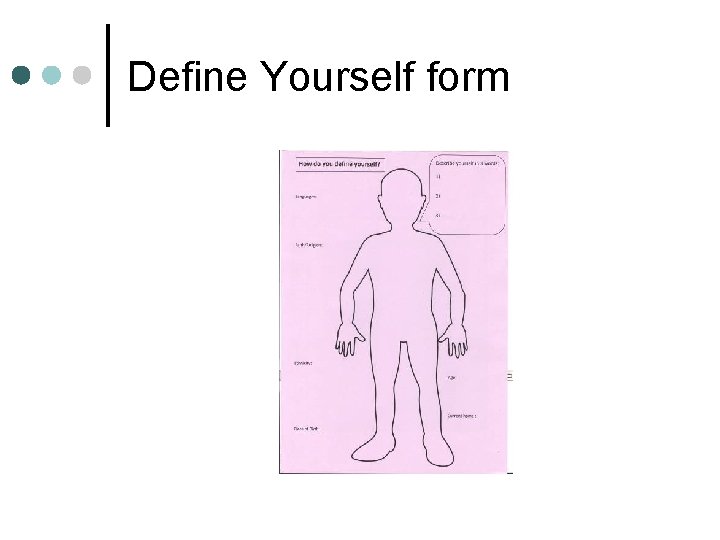 Define Yourself form 