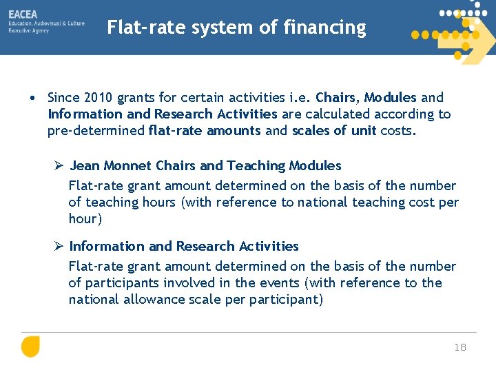 Flat-rate system of financing • Since 2010 grants for certain activities i. e. Chairs,