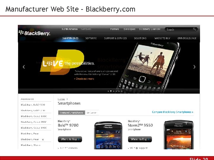 Manufacturer Web Site – Blackberry. com 