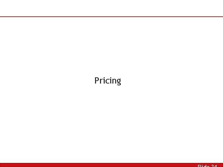 Pricing 