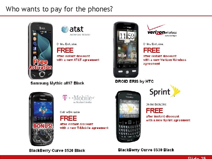 Who wants to pay for the phones? 