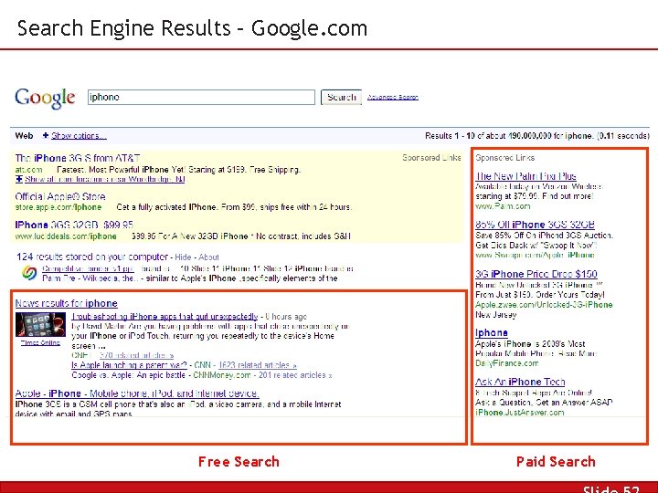 Search Engine Results – Google. com Free Search Paid Search 