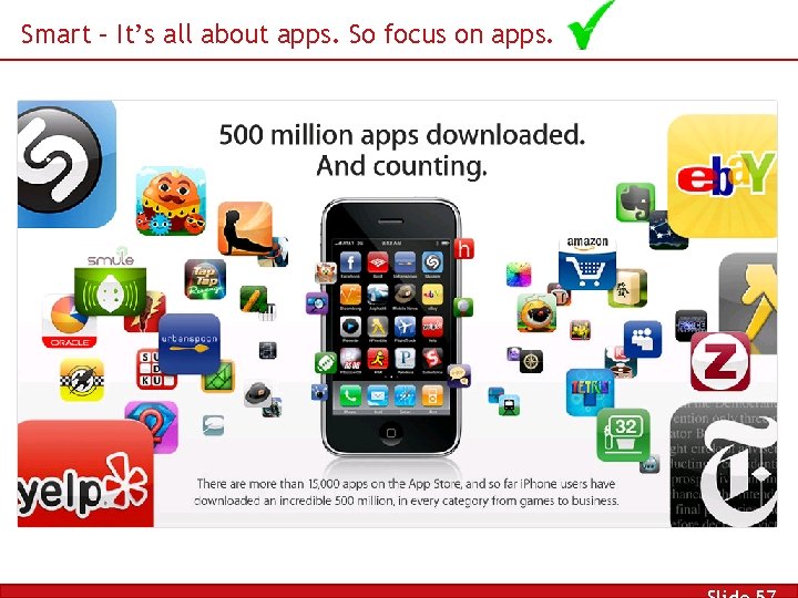 Smart – It’s all about apps. So focus on apps. 