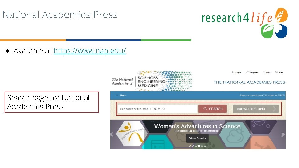 National Academies Press ● Available at https: //www. nap. edu/ Search page for National